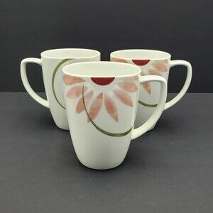 Corelle Pretty Pink Mugs Corning Pink Flower Porcelain Mugs